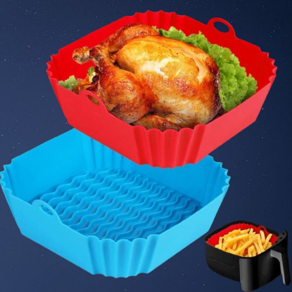 Flexible Silicone Air Fryer Basket Tray Insert Cooking Air Fryer-image-42