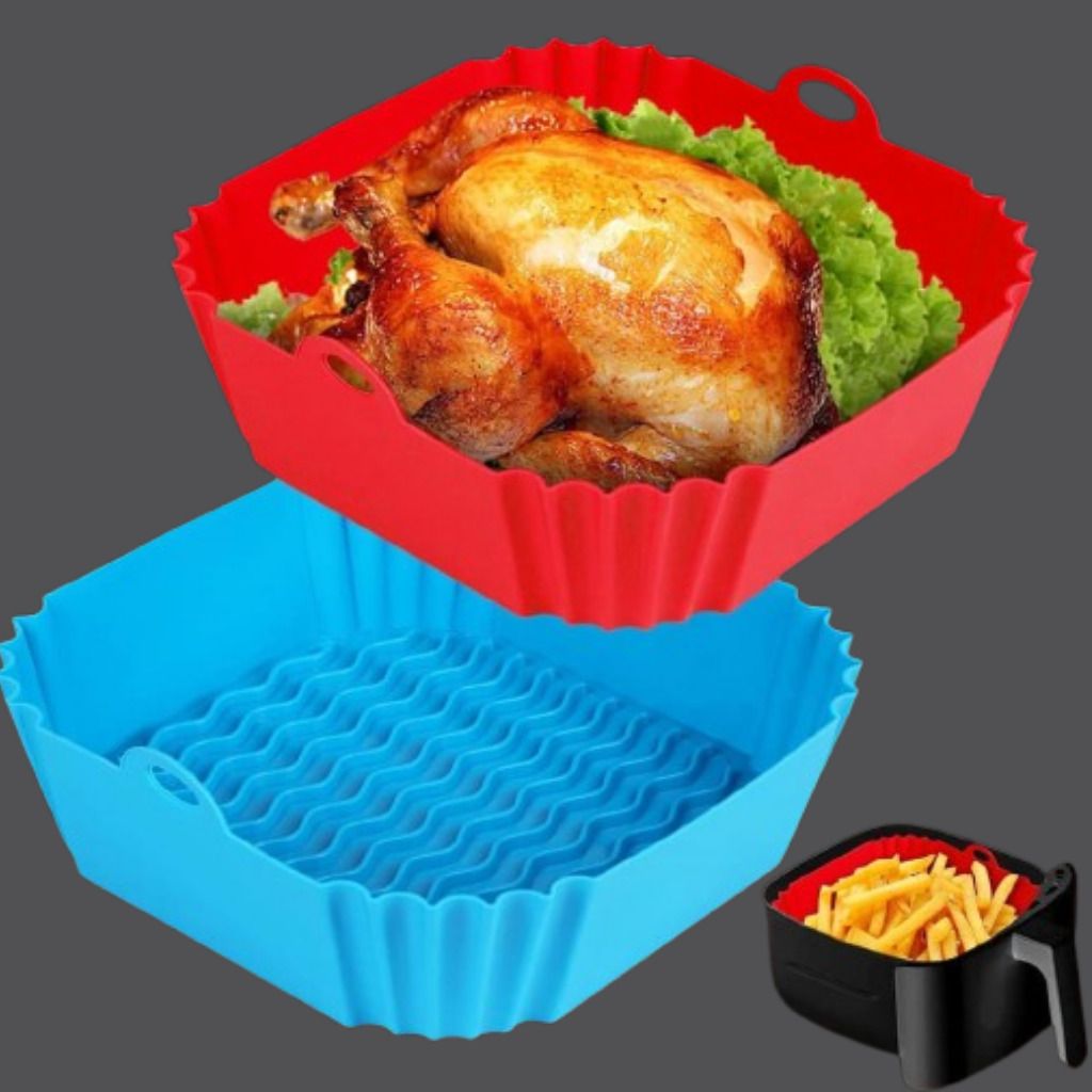 Reusable Silicone Air Fryer Basket Tray Cooking Insert Air Fryer-image-48