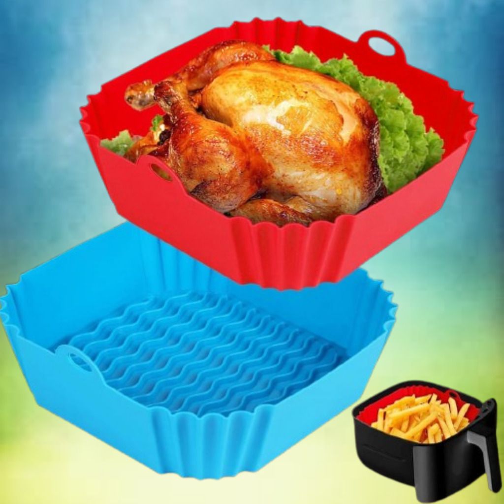 Silicone Air Fryer Basket Insert Heat Safe Cooking Tray Air Fryer-image-44