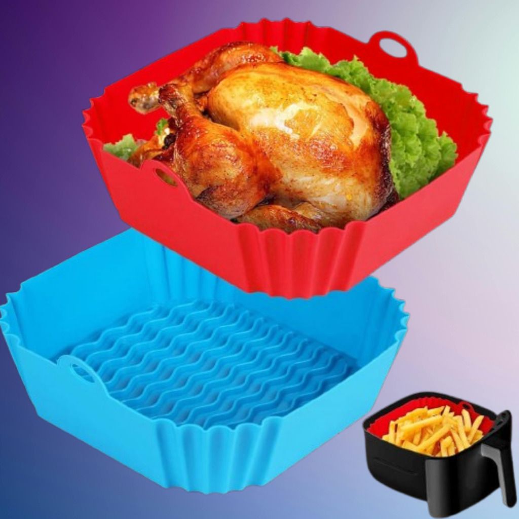 Silicone Air Fryer Pot Basket Liner Heat Safe Cooking Tray Air Fryer-image-43