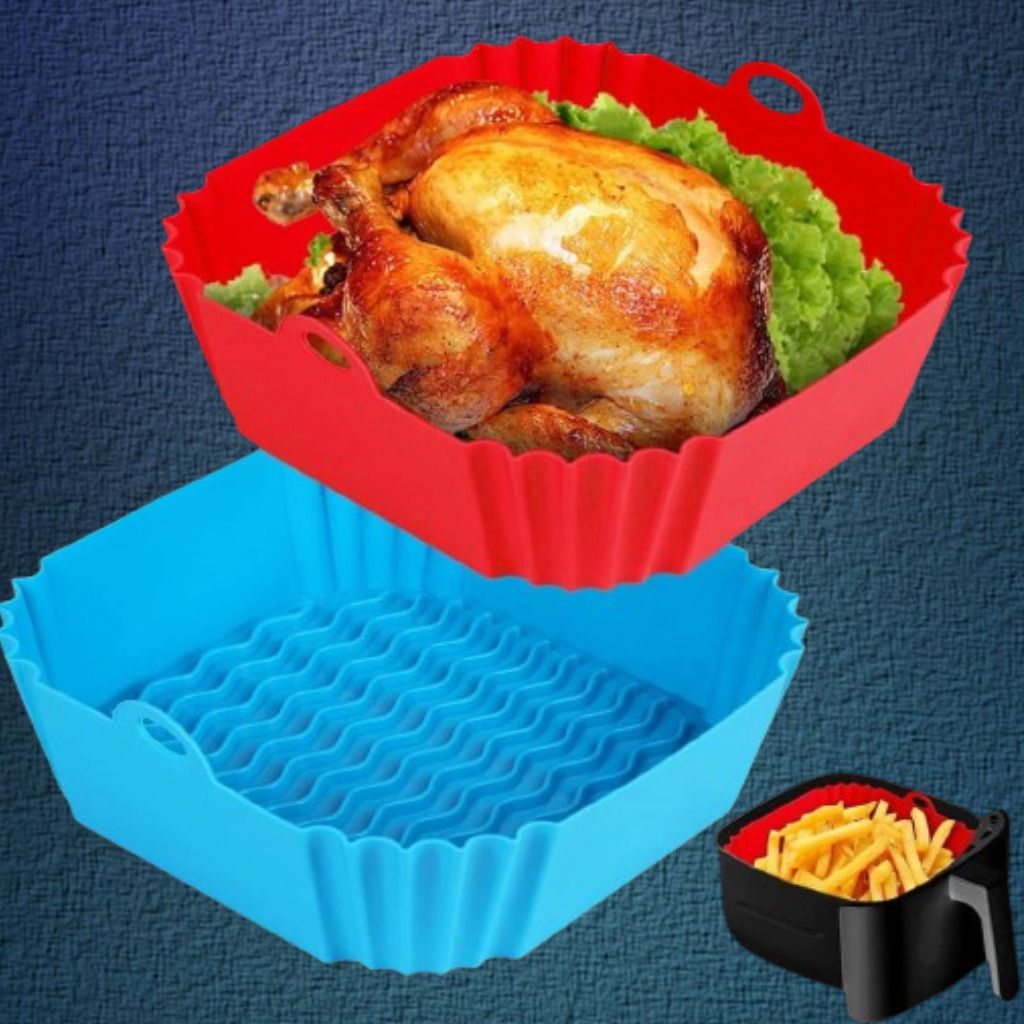 Food Safe Silicone Air Fryer Basket Insert Non Stick Tray Air Fryer-image-40
