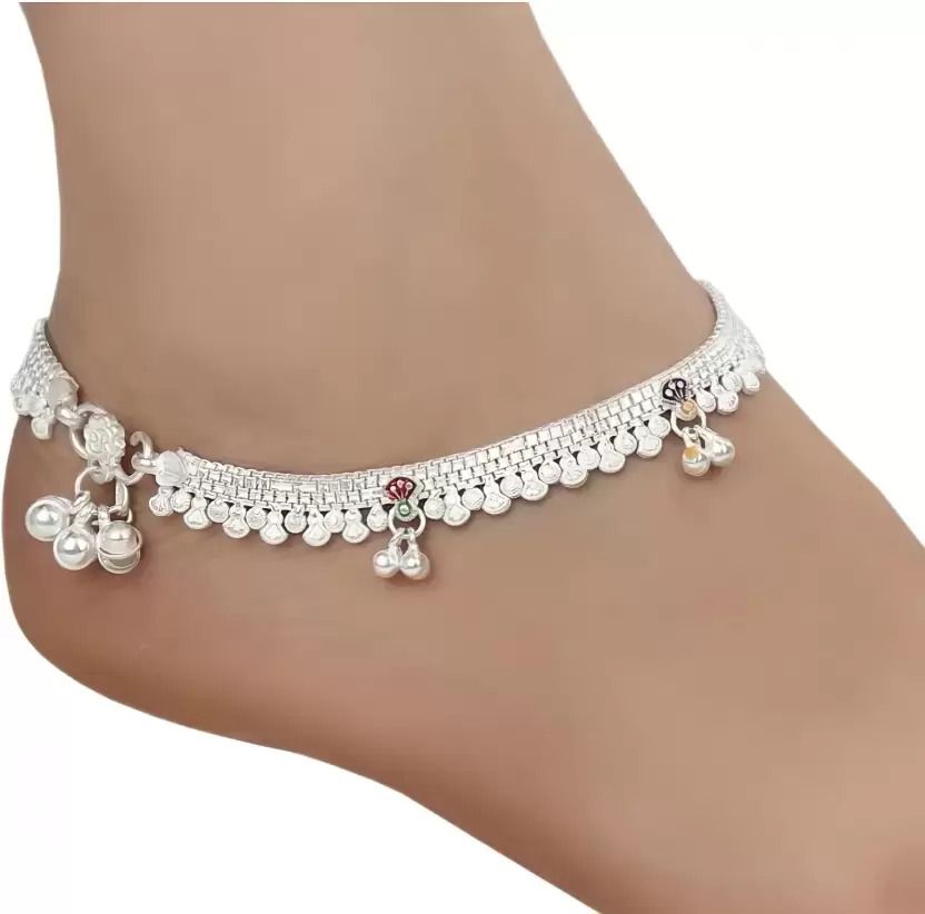 bhawana collection silver plated anklet,pajeb,payal imitation jewellery Alloy Anklet (Pack of 2) Alloy Anklet-picture-28