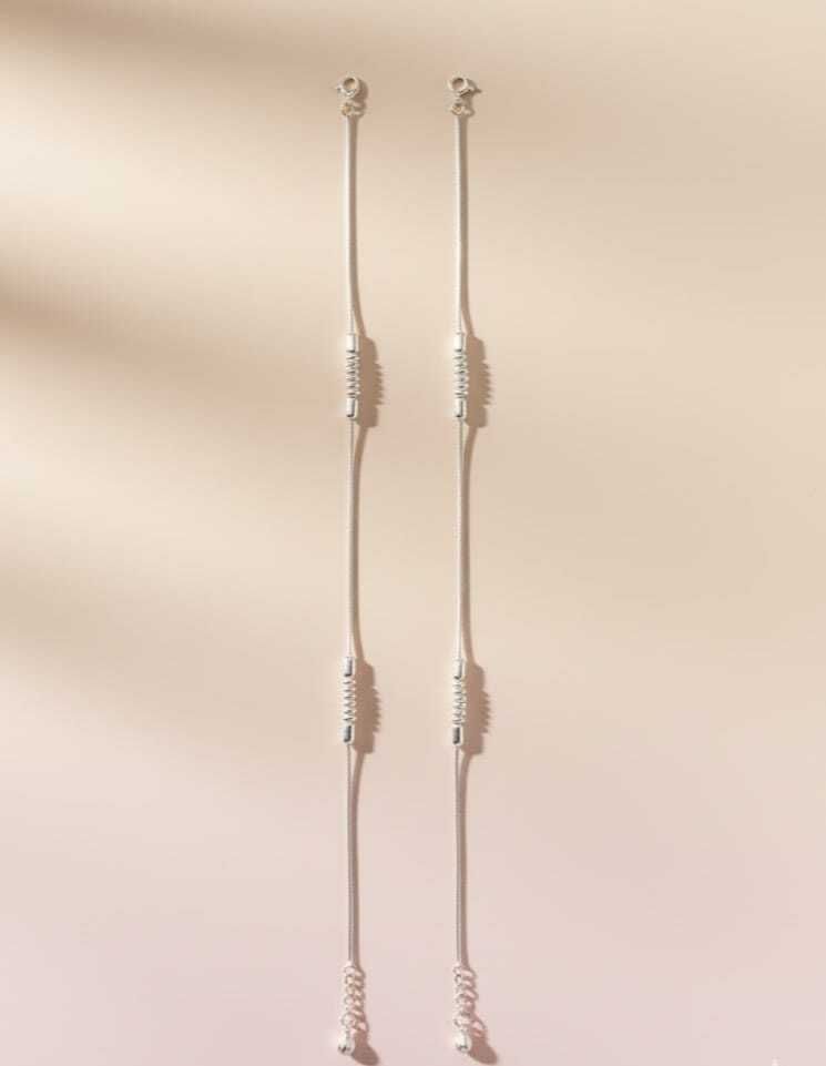 Minimal Silver Bead Anklet Silver Anklet-image-34