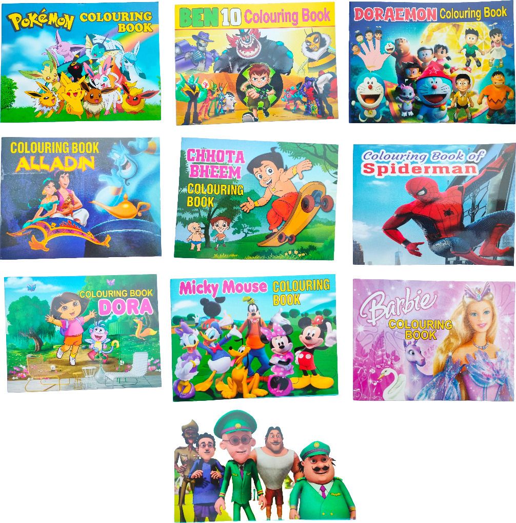 vishal trend Cartoon Colouring Book Set of 10-picture-14