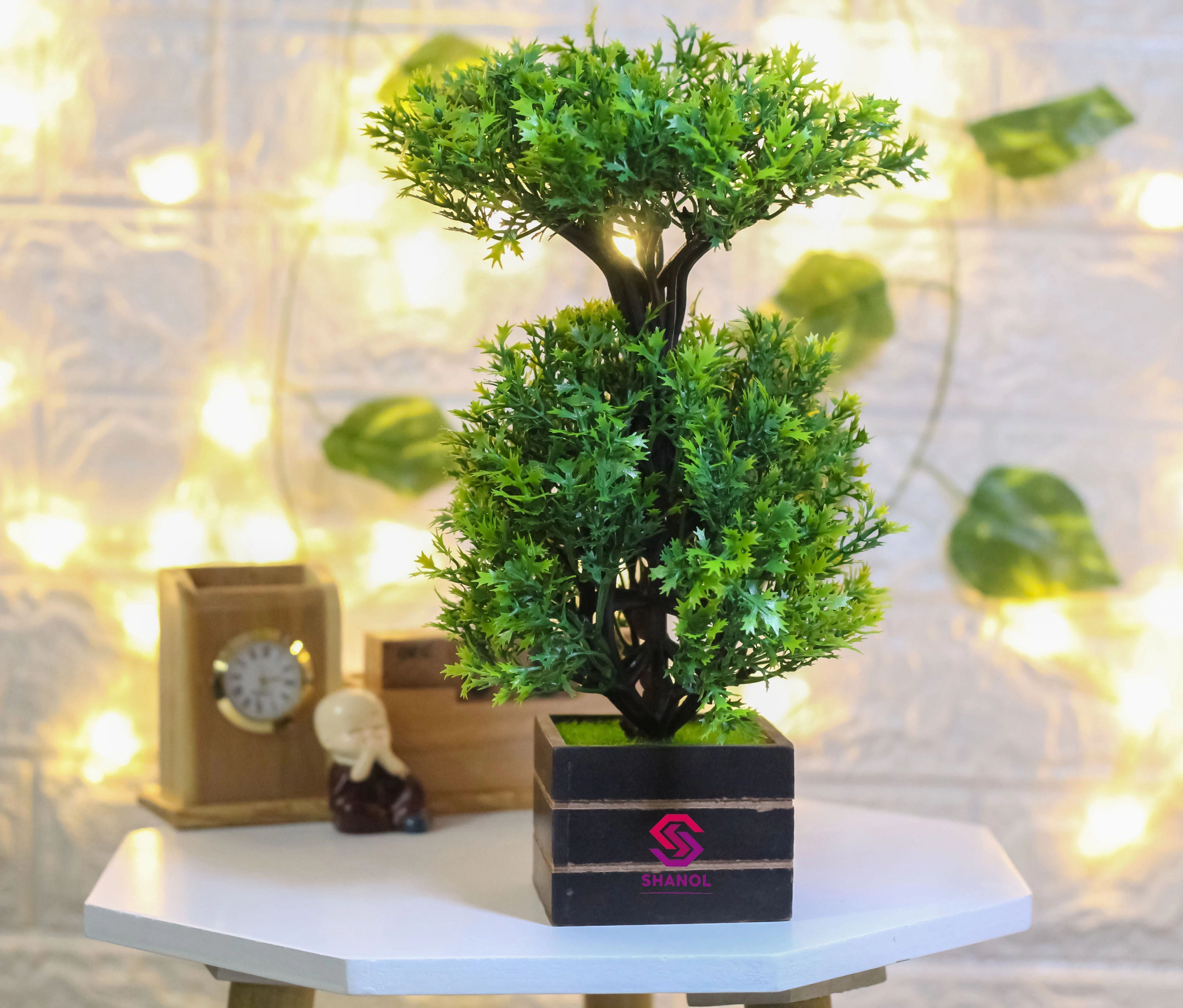 Artificial coriander leafs green plant for table office home decor Artificial Plant with Pot-image-17