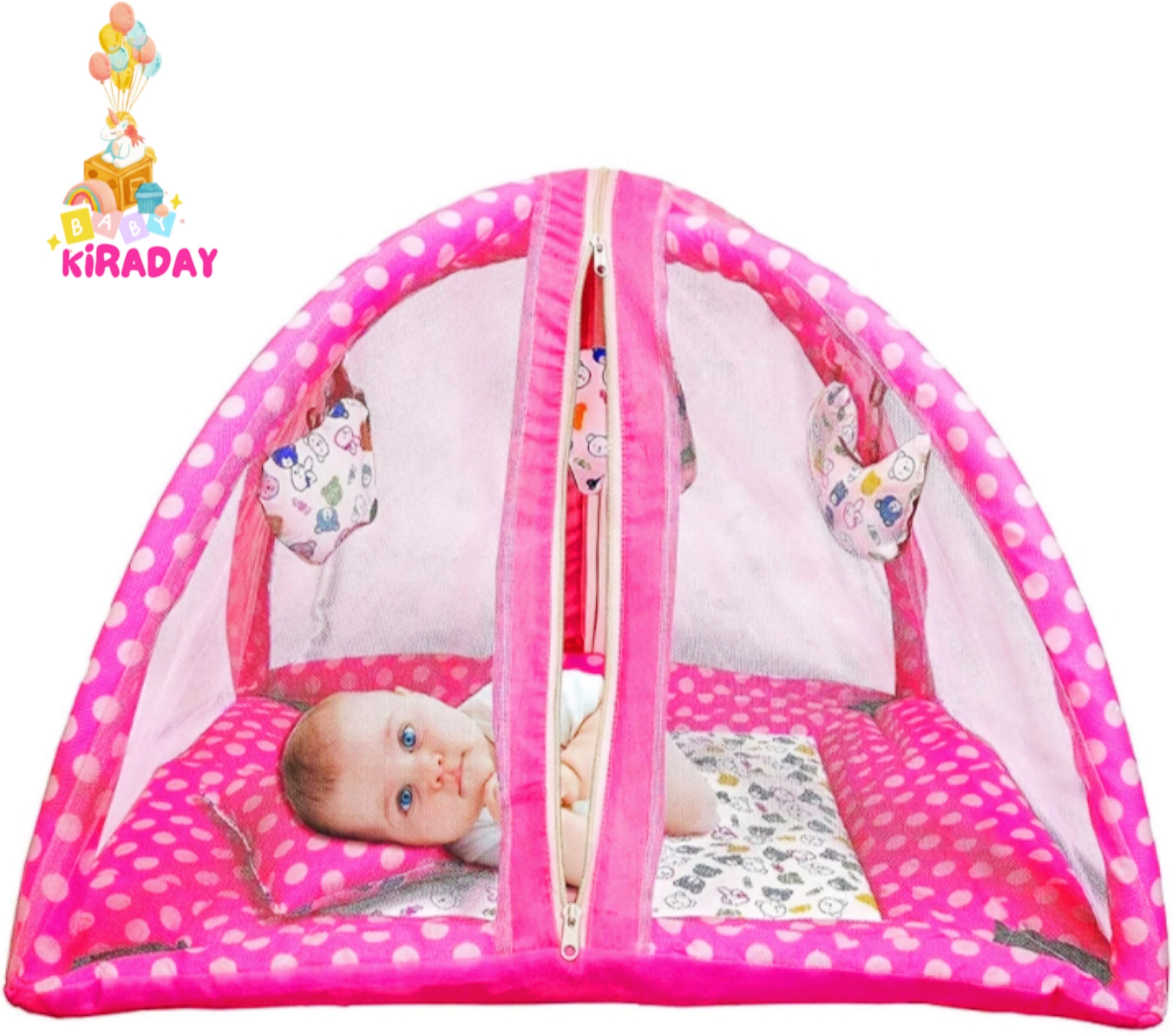 Polyester Infants Washable Baby Kick and Play Gym wit Mosquito Net and Set 21 Mosquito Net-image-42