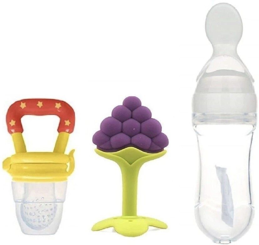 Combo Baby Food Feeder Fruit Nibbler & Teether Pack-3 FST-1 Cap-90 ml combo 1 - silicone-image-45