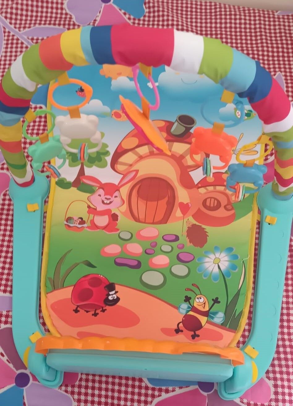 Infant Development Play Mat with Hanging Toys and Music Feedback-image-16