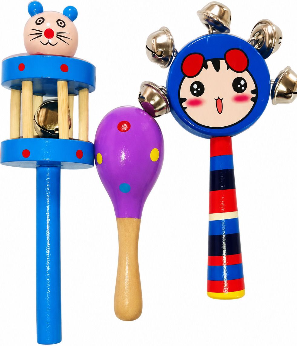 woodlebee Wooden Baby Musical Rattle Set of 3 Rattle-picture-10