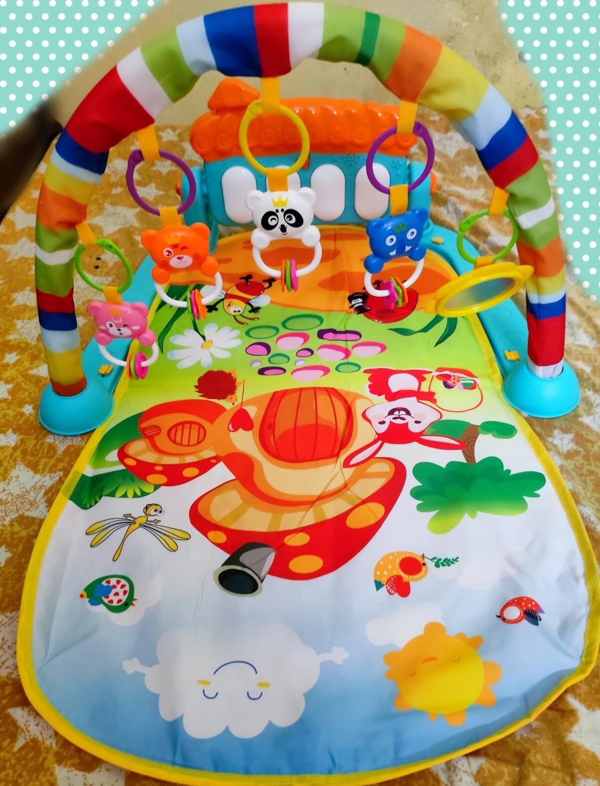 Piano Activity Gym for Babies with Combo Hanging Rings and Light Effects
