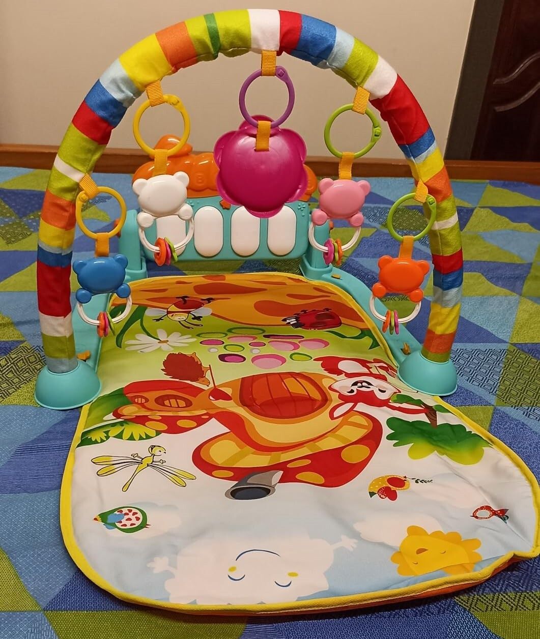 Gift-Ready Baby Gym Set with Music, Hanging Toys & Soft Pad-image-2