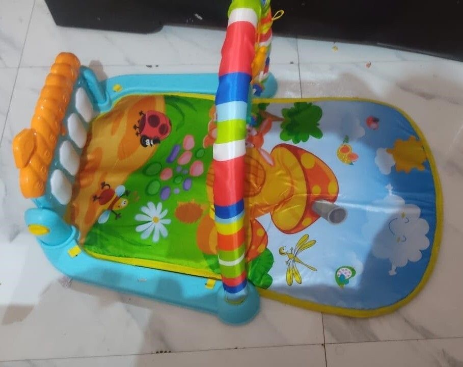 Printed Baby Activity Mat with Soft Touch Piano and Animal Toys-image-47
