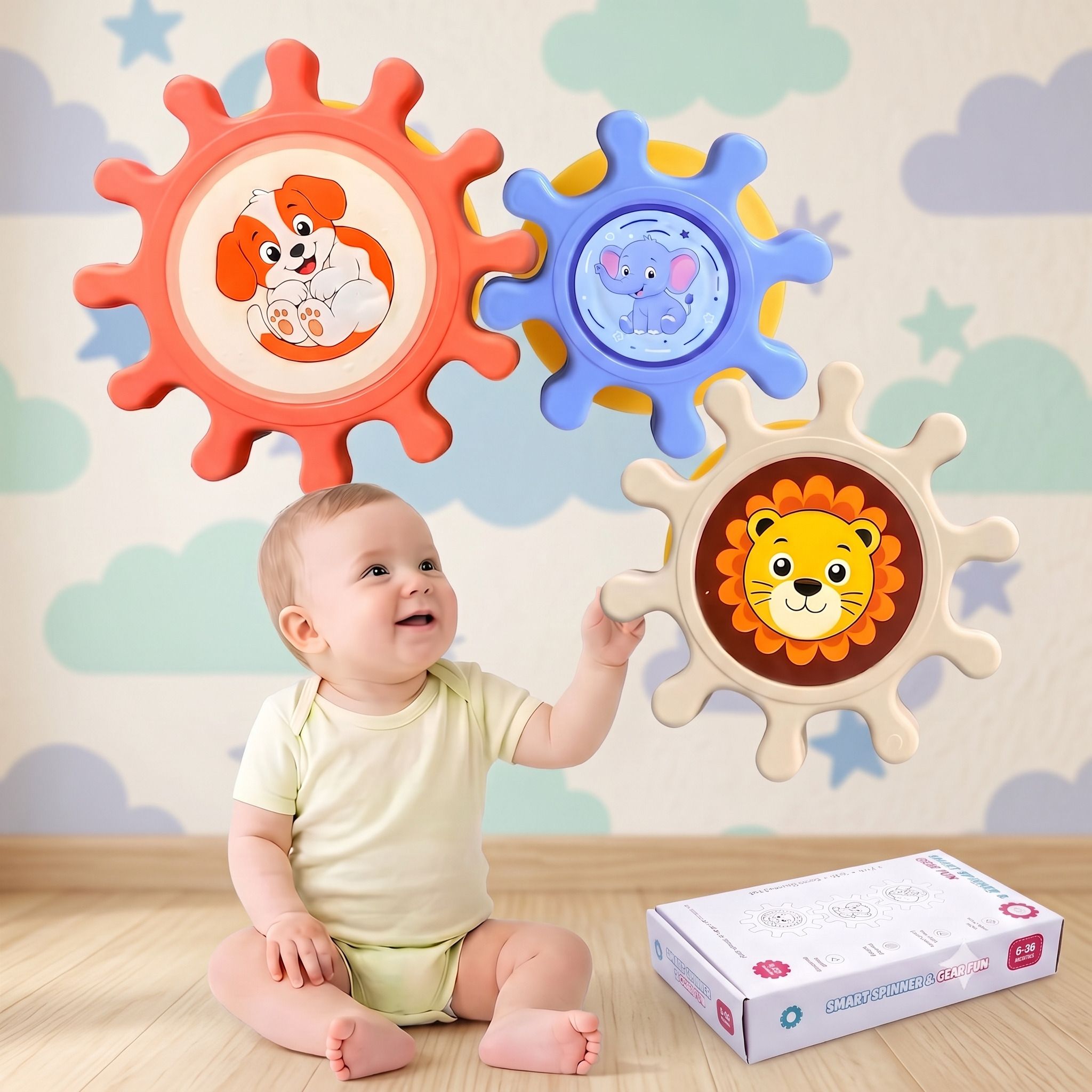 3 Pcs Cartoon Baby Spinner Toys 6+ Months Suction Cup Rotating Set Rattle-image-22