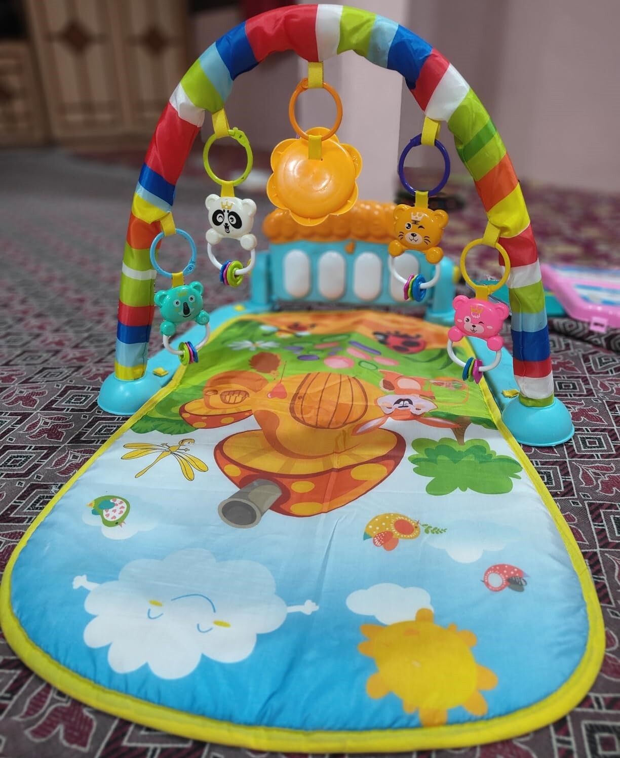 bhvmey Newborn Play Mat with Hanging Animal Toys-picture-41