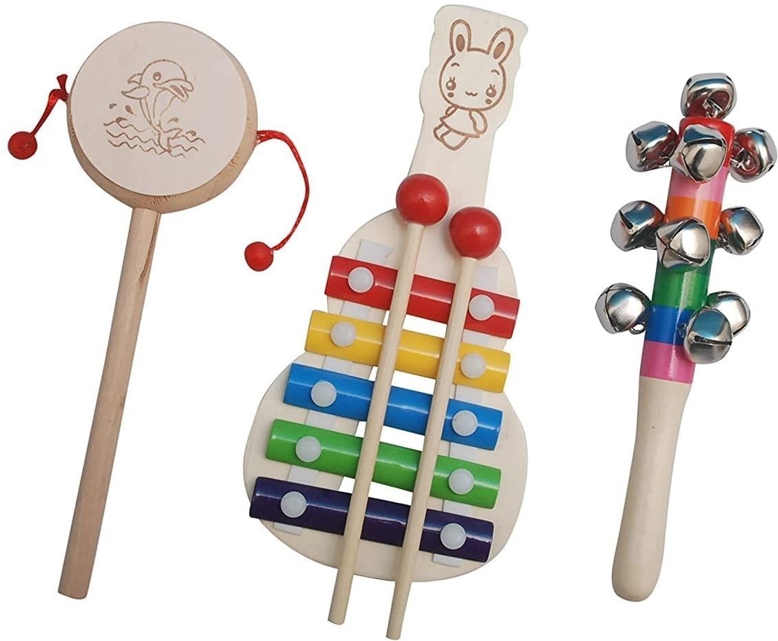 little mind Wooden Sound Making Rattle Set 5 Note Xylophone Combo Pack For Kids Rattle-picture-11