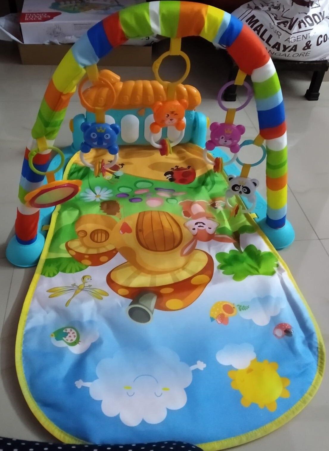 bhvmey Infant Kick Piano Gym Mat with Colorful Toy Arch and Learning Sounds-picture-38