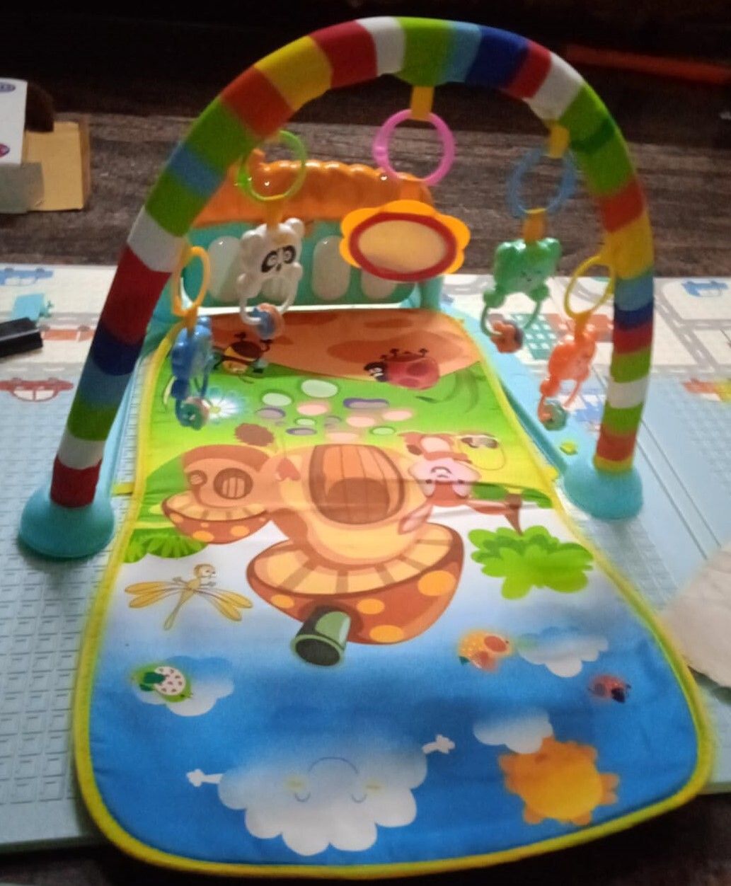 bhvmey Multi-Color Baby Piano Mat with Interactive Hanging Toys & Music-picture-19