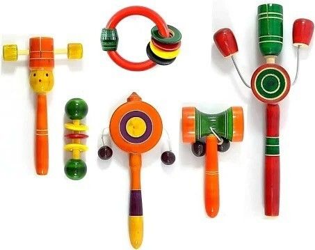 Eco Friendly Wooden Rattle Set For Kids Pack Of 6 Rattle-image-4