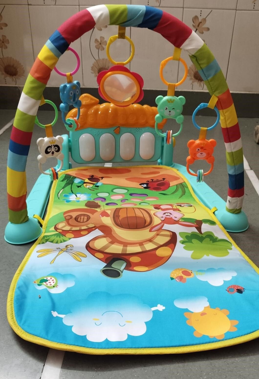 bhvmey Interactive Gym Mat for Babies with Music Piano and Hanging Toys-picture-4