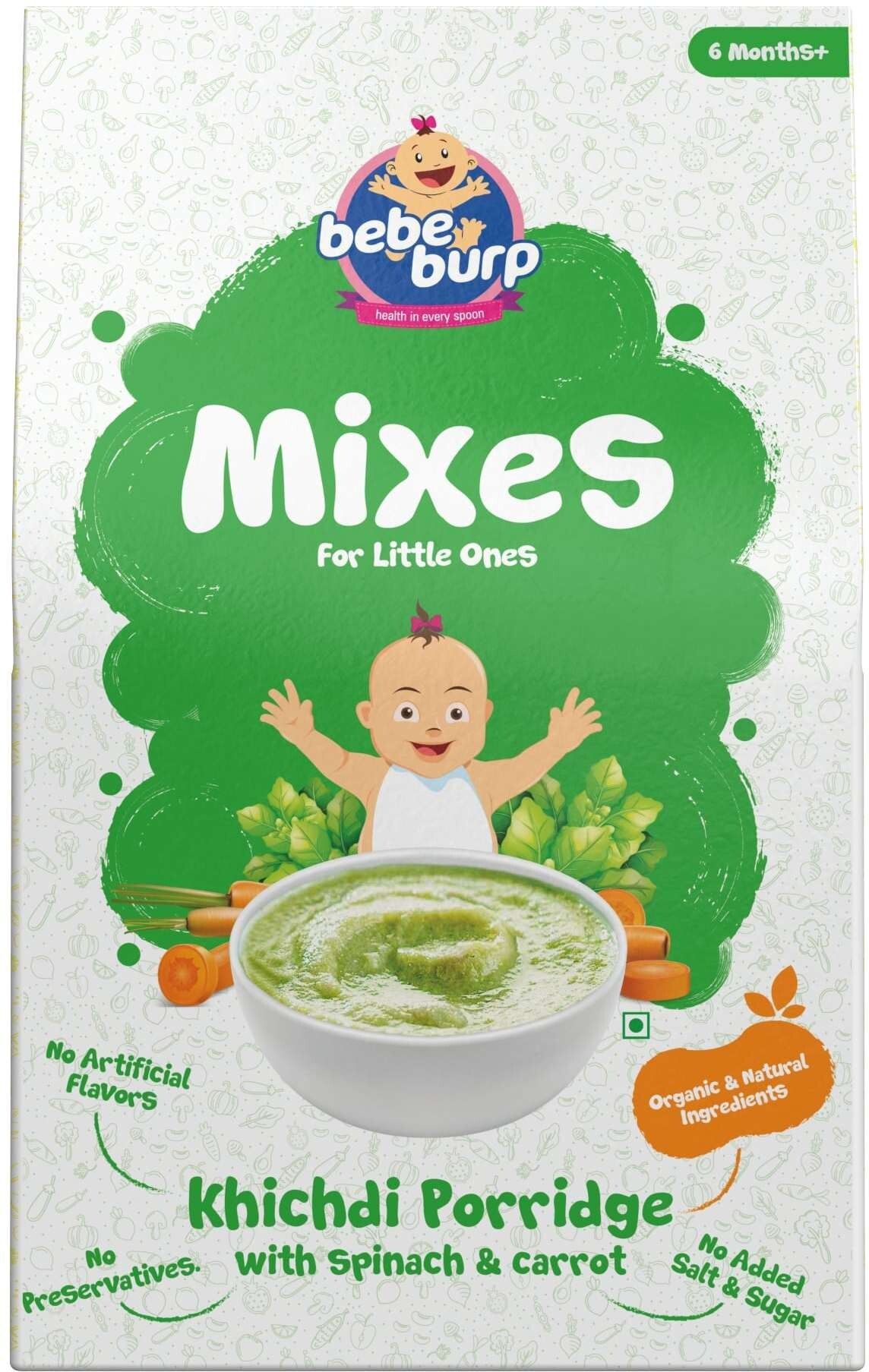 bebe burp Khichdi Porridge with Spinach & Carrot - 200 Gms Baby Snacks 200 g-picture-9