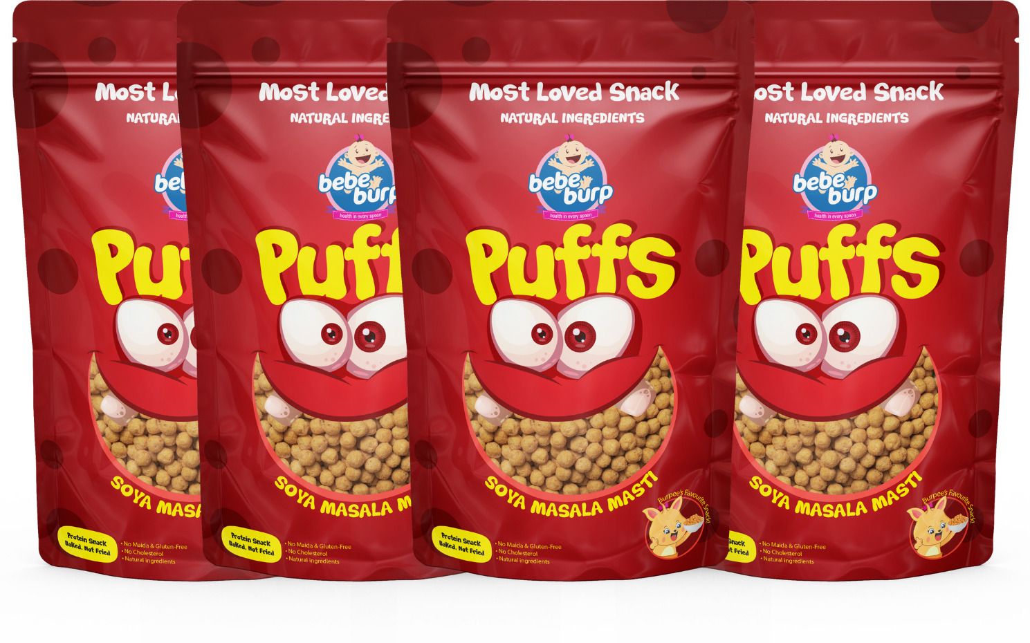 Puffs Soya Masala Masti Pack Of 4 - 35 gms each Baby Puffs 100 g