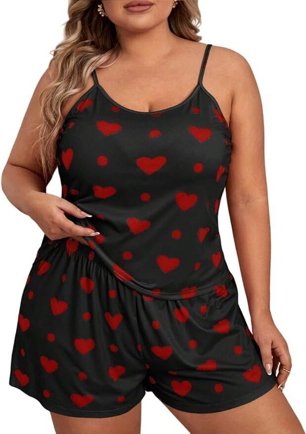maurya Women Top & Shorts Set Black, Red Printed-picture-35