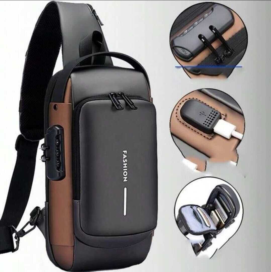 Medium 27 L Backpack High Quality Fashion Water Proof Chest Bag USB Anti-theft Lock Cross Body Bag-image-27