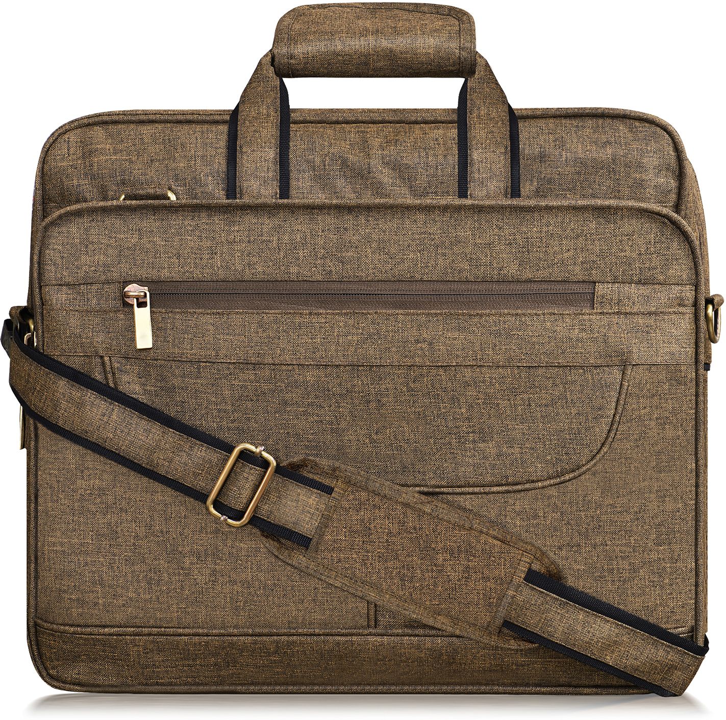 Khaki Color Linen 28L Big Size Office Laptop Bag For Men BG26 Waterproof Messenger Bag-image-7