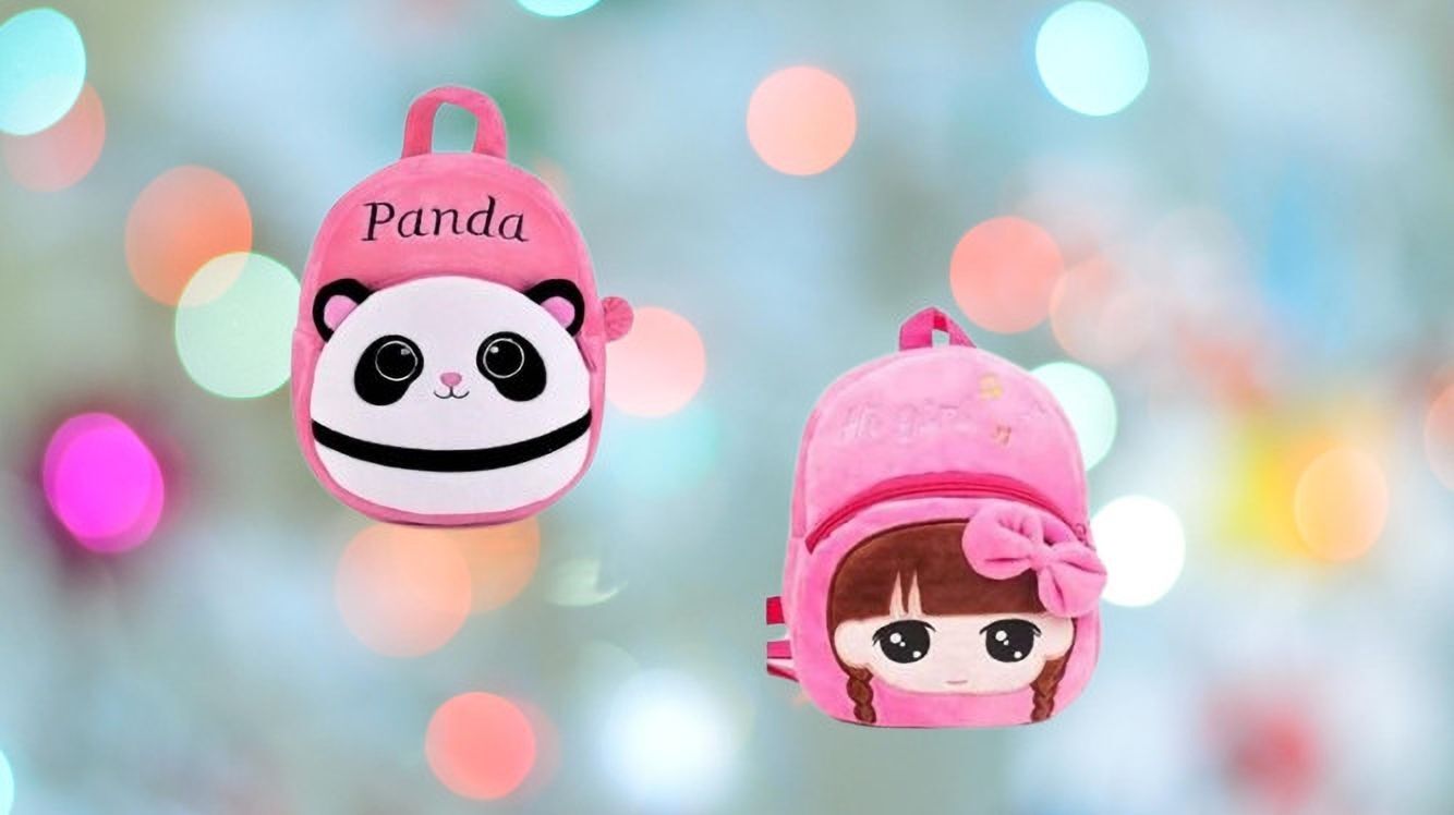 95B Kids School Lunch Bag Hi Girls & Panda Pink Combo School Bag-image-19