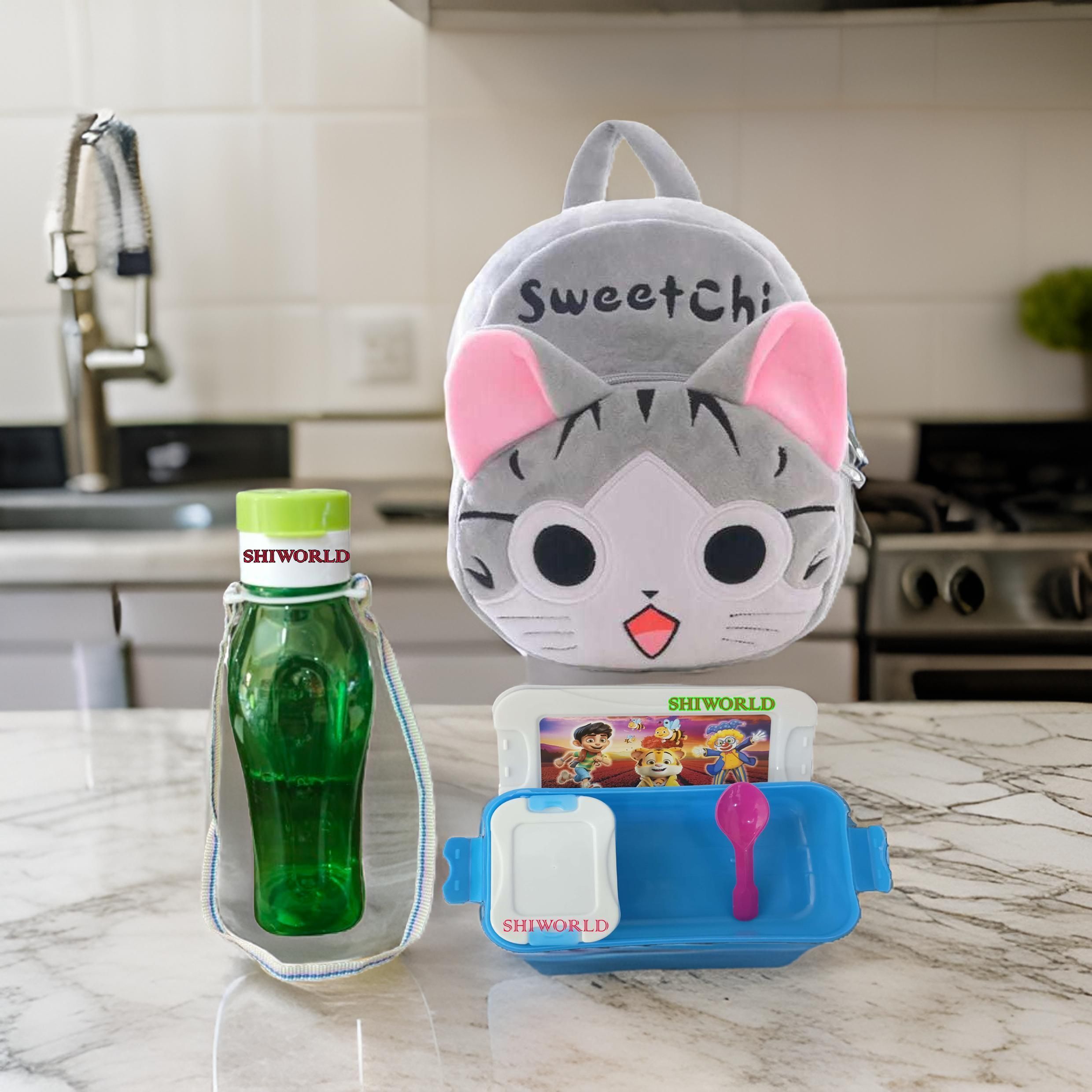 dystaarfit Sweetchi Kids School Bag WIth Free Water Bottle Lunch Box Design 81 School Bag-picture-14