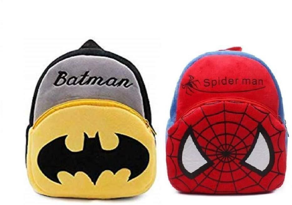 Combo Kids School Bag SpiderMan Red & Batman-342 School Bag-image-8