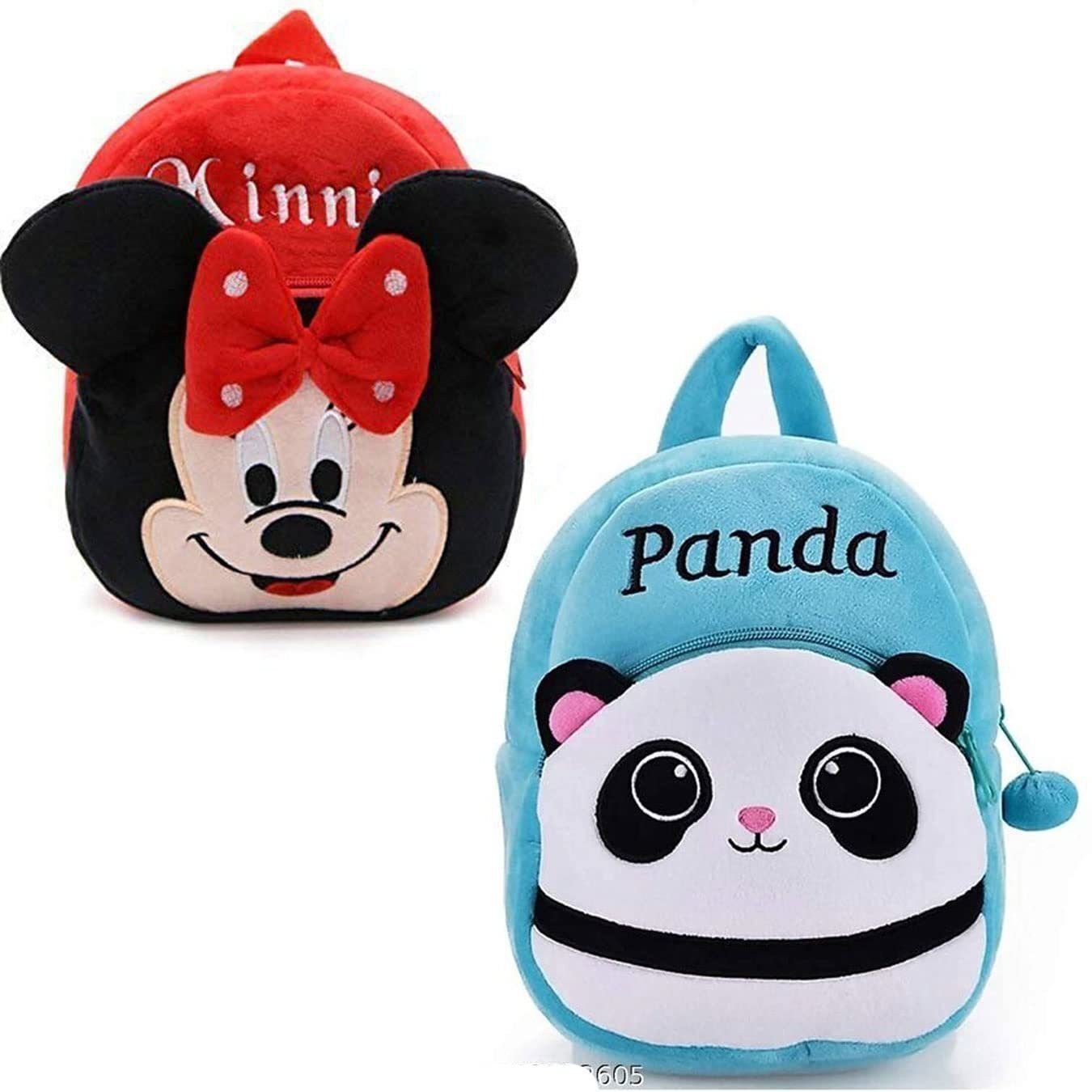 Combo Kids School Bag Minnie Pred & Panda Blue-342 Plush Bag-image-27