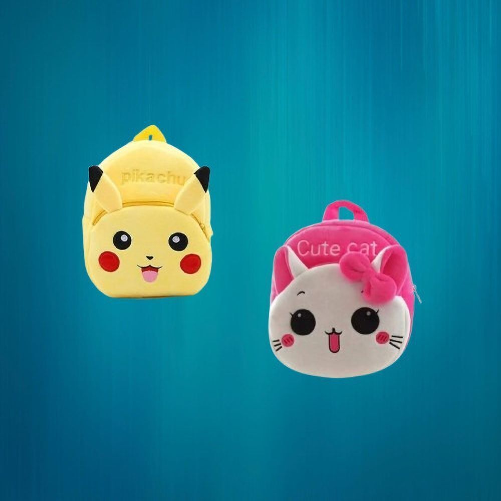 3B Kids School Lunch Bag Cute cat & Pikachu Combo-342 Lunch Bag-image-12