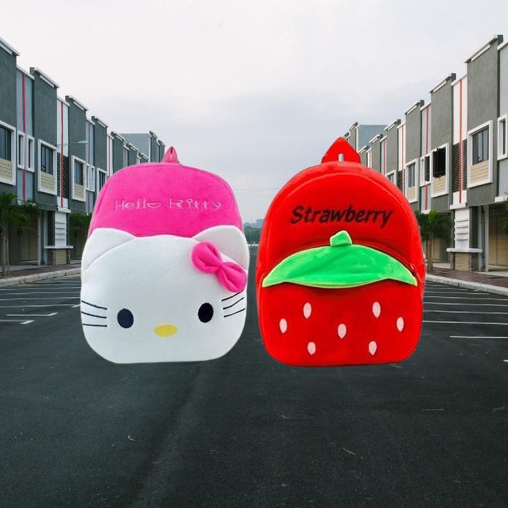 89HK Hello Kitty & Stawarry Kids School Lunch Bag Combo School Bag-image-25