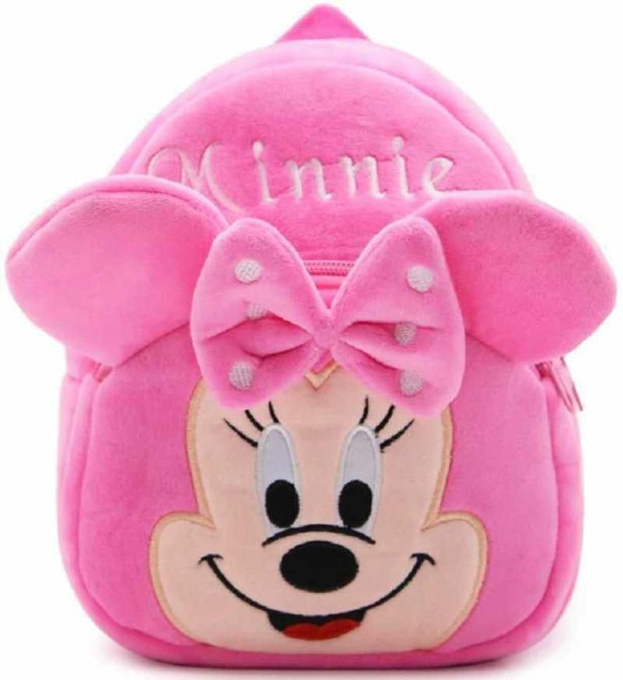 School Backpack Fabric Minnie Cartoons Soft Toy Bag Backpack (Pink) Backpack-image-0