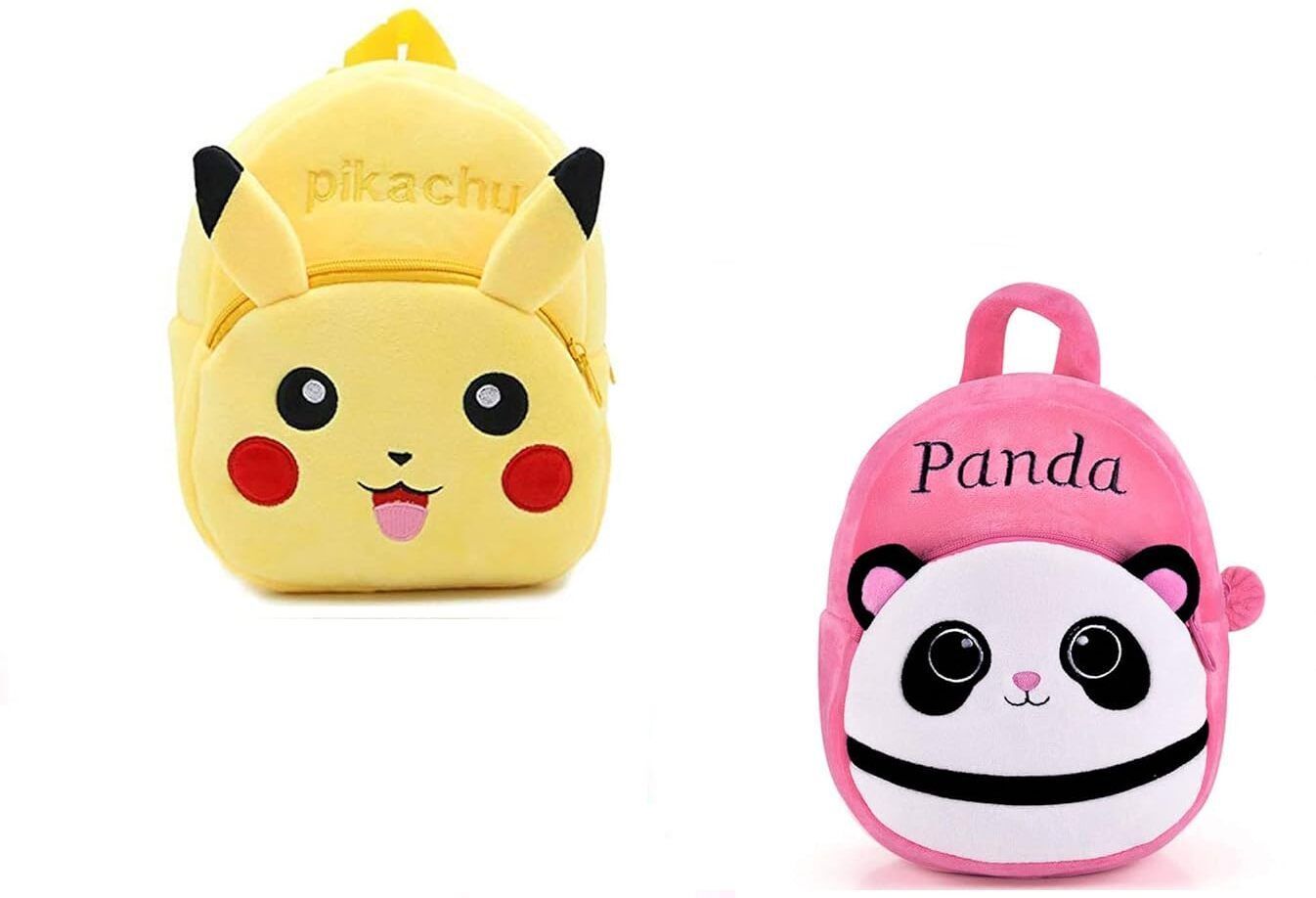 avianna Combo Kids School Bag Pikachu & Panda Pink Plush Bag-picture-23