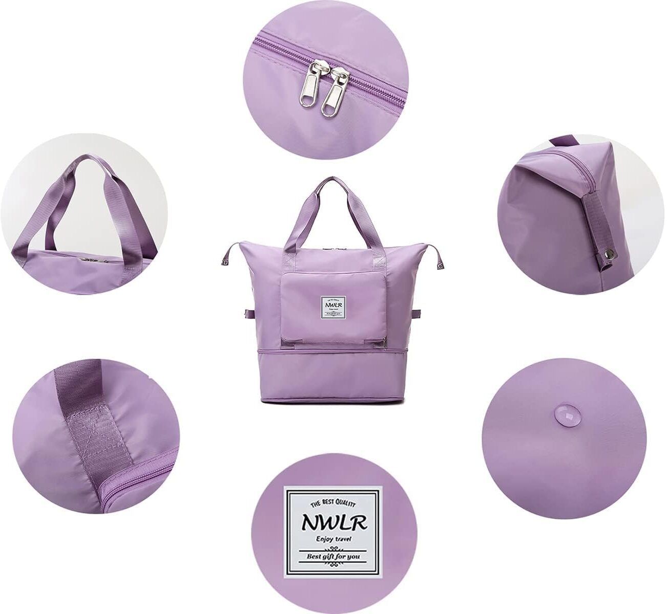 45 L Strolley Duffel Bag - FOLDABLE TRAVEL BAG - Purple, Black - Regular Capacity-image-34