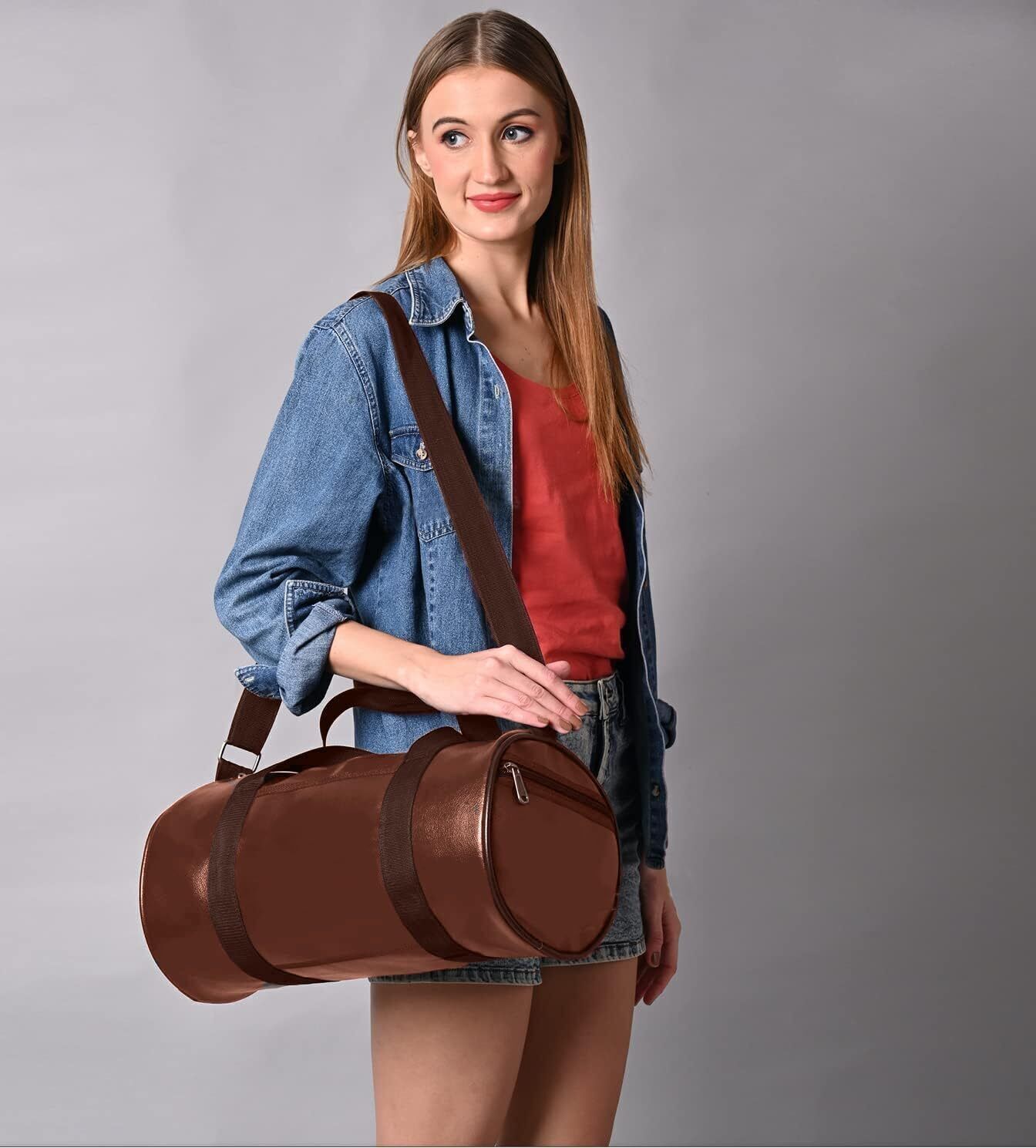cool indians 20 L Gym Duffel Bag - Duffel Bag Gym Bag Shoulder Gym Bag Fitness Kit - Brown-picture-33