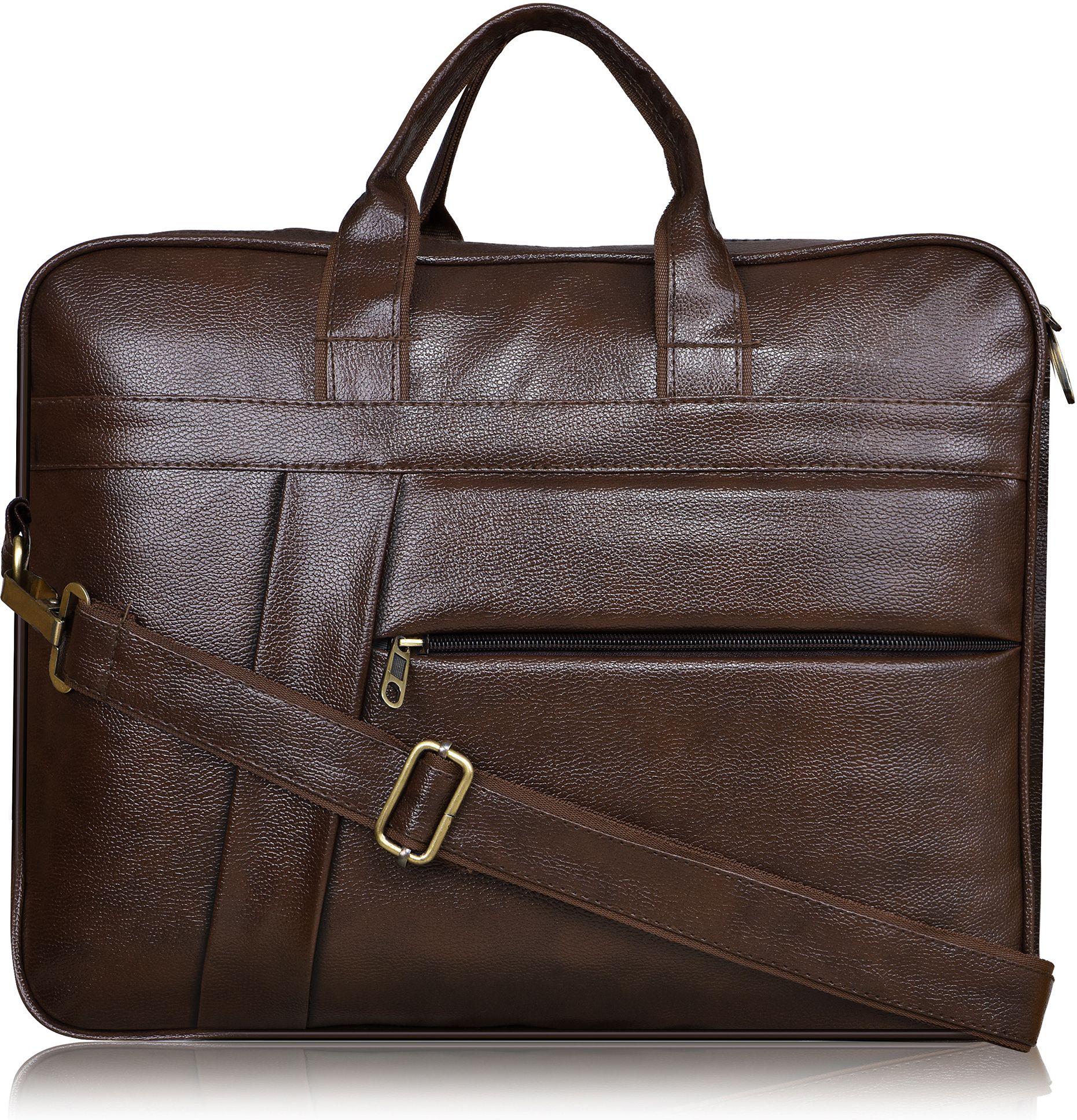 maykeva Tan Color Faux Leather 10L Office Laptop Bag For Men & Women Waterproof Messenger Bag-picture-42