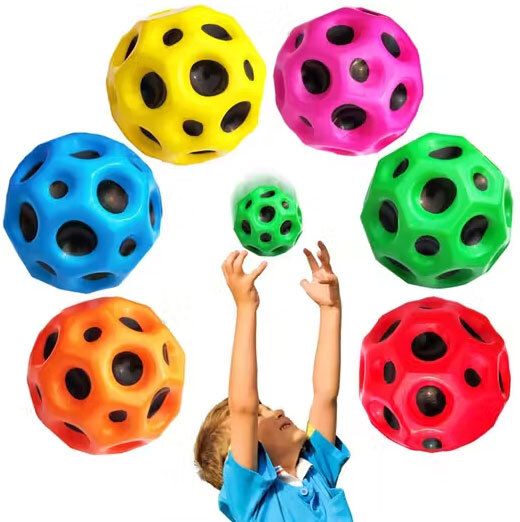 Moon Ball High Bounce Toy Set, Pack of 6, Outdoor, indoor Active Play Balls Squash Ball-image-5