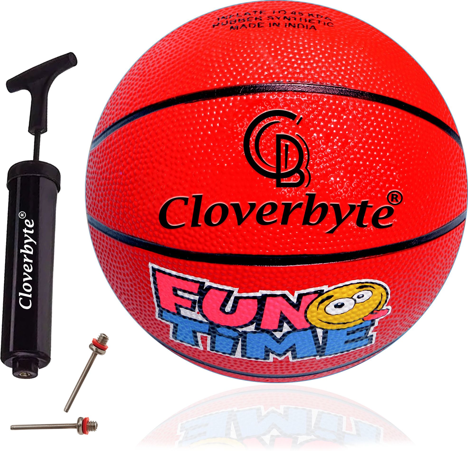 cloverbyte FUNTIME Junior Size 3 Red Kids PlayZone With Pump & Pins Basketball - Size: 3-picture-22