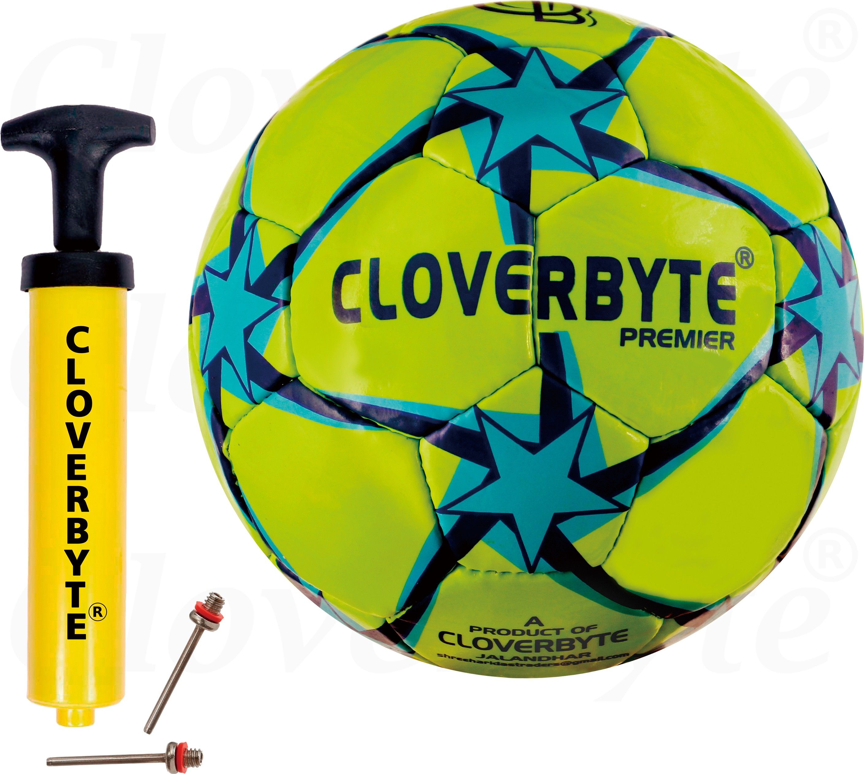 cloverbyte Green Combo Football With Pump And 2 Pins For Kids And Youth Football - Size: 5-picture-16