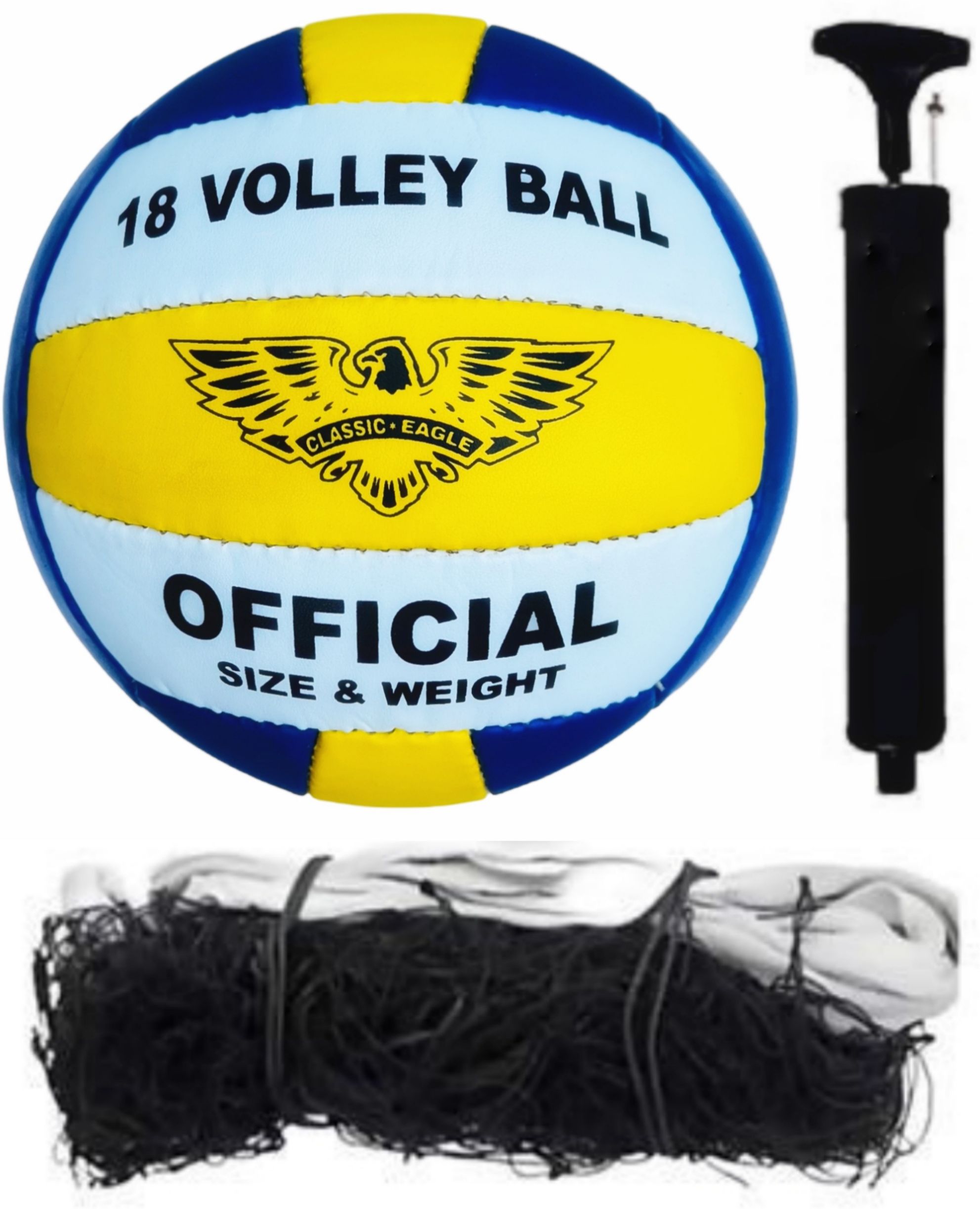 Premium PVC Volleyball Size-4 with Air pump and Nylon Net (Pack of 1) Volleyball - Size: 4-image-8