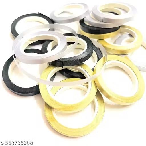 Solid Ribbon Rolls for Birthday Balloons-Golden Silver & Black(Pack of 15) Airwalker-image-5