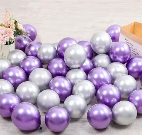 pbbs Solid Silver Purple Balloons For Party birthday new year anniversary decorations F-638 Balloon-picture-15