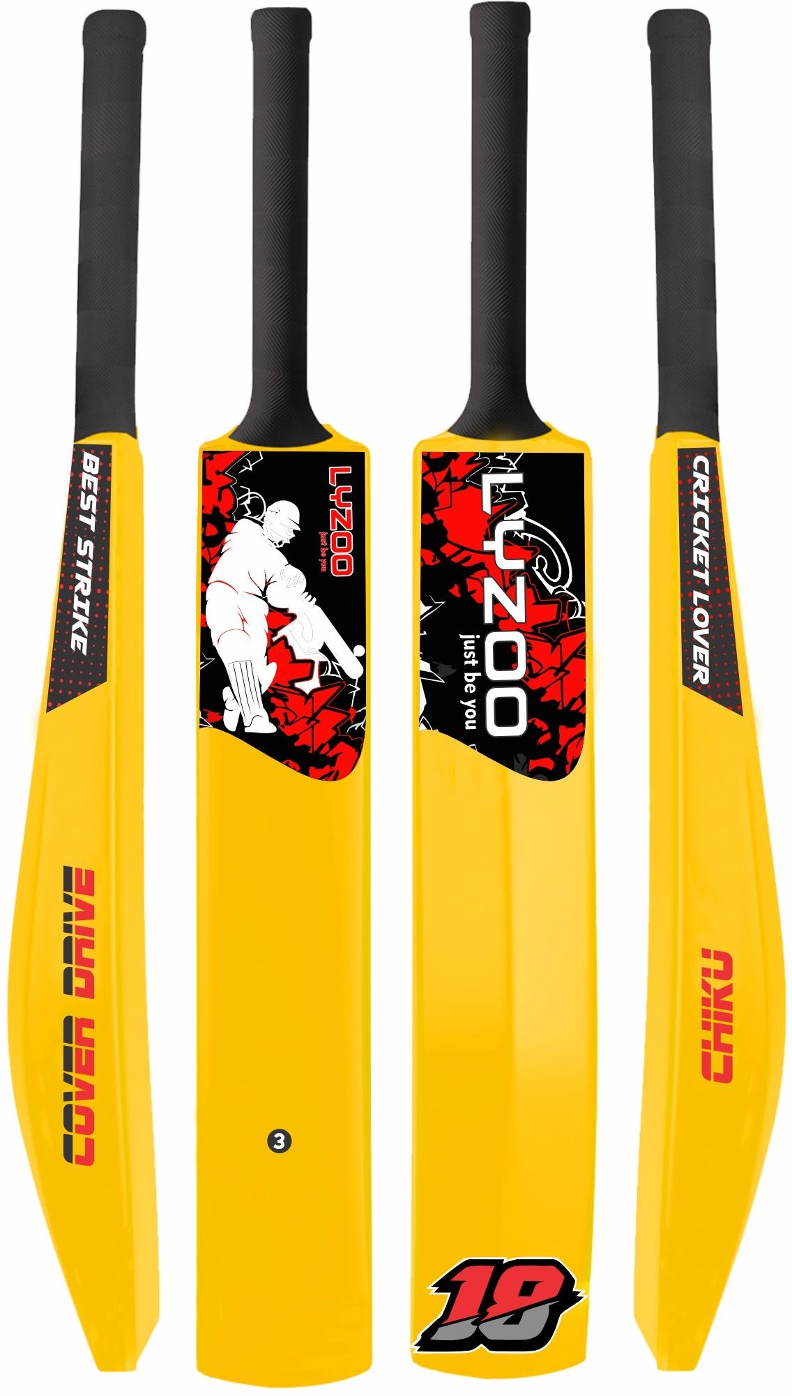 lyzoo Kids Plastic Cricket Bat Size 3 Hard PVC Tennis Ball Cricket Bat | Rubber Grip PVC/Plastic Cricket Bat For 9 - 11 Yrs-picture-45
