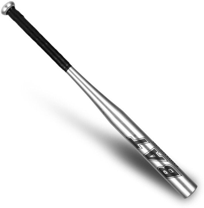 hackerx 34 Inches Professional Non Slip Metal Baseball bat with Rubber Grip Silver Alloy Baseball Bat For 15+ Yrs-picture-2