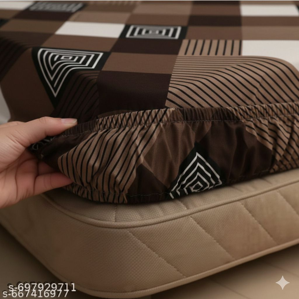 Microfiber King, Double Fitted (Elastic) 250 TC Floral 1 Summer Bedsheet with 2 Pillow Covers-image-27