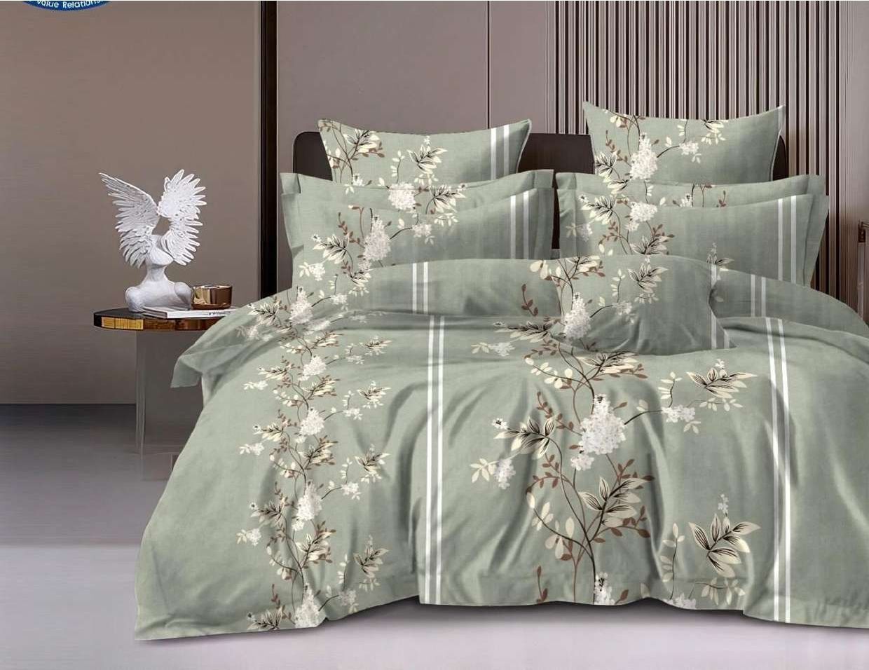 Cotton Queen Flat 125 TC Printed 1 Bedsheet with 2 Pillow Covers-image-39