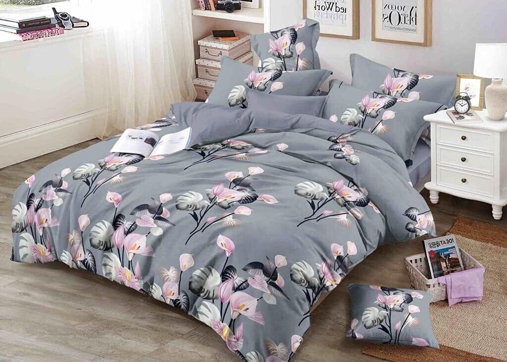 Polycotton Queen Flat 230 TC Geometric 1 Bedsheet with 2 Pillow Covers-image-48